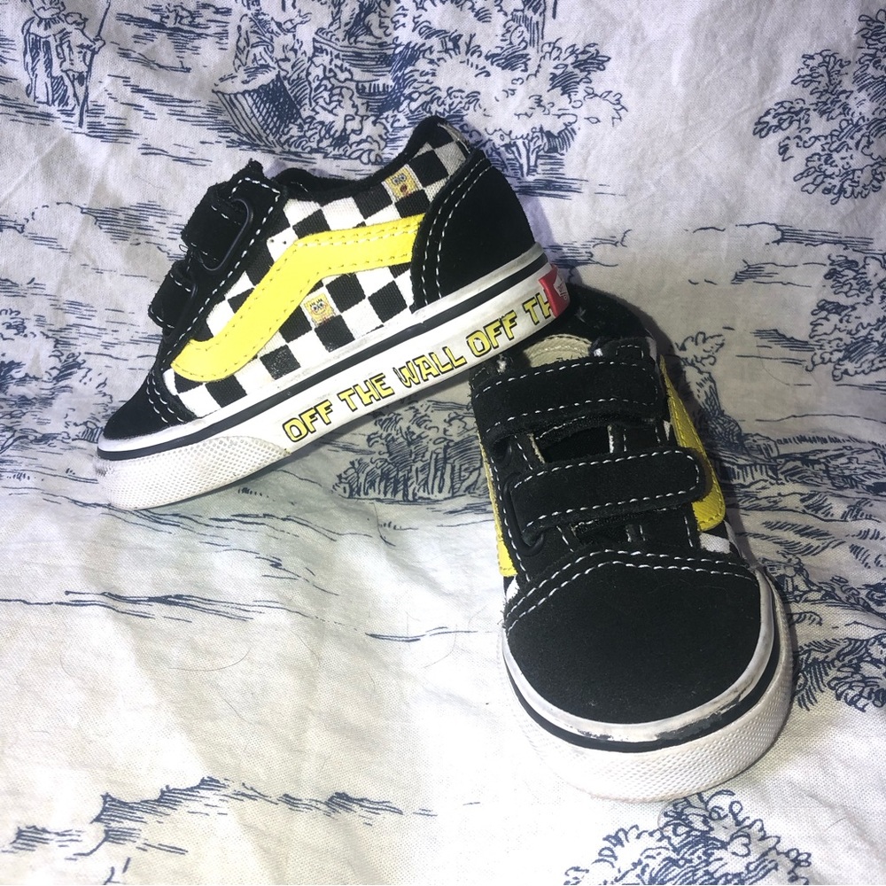 Vans Sneakers Toddler Size 4 New Old Skool V Spongebob Casual Shoes.